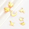 6pcs/lot Stainless Steel Polished Clover Crown Moon&Star Dolphin Charm for DIY Women Necklace Bracelet Jewelry Making