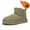 Winter New Velvet Warm Thickened Snow Boots Lace-up High-top Cotton Shoes Thick-soled Outdoor Short Boots