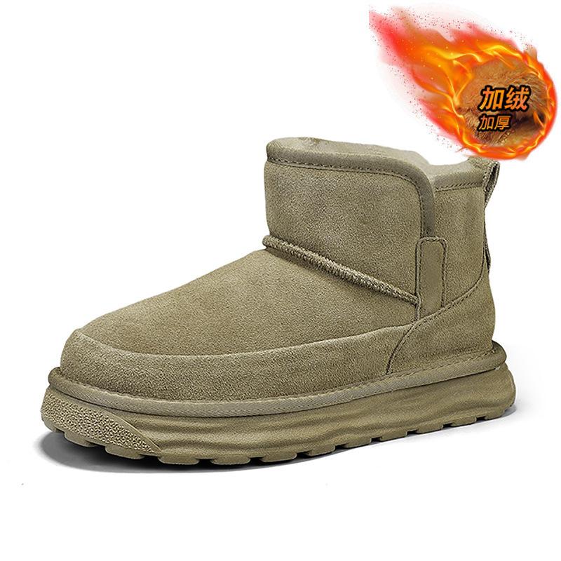 Winter New Velvet Warm Thickened Snow Boots Lace-up High-top Cotton Shoes Thick-soled Outdoor Short Boots