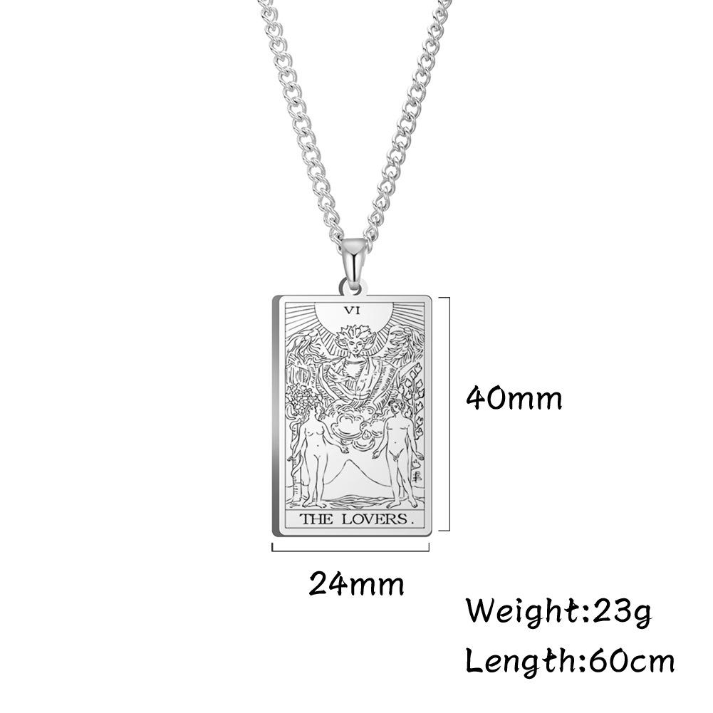 Titanium Steel Taro Brand Pendant Necklace For Men And Women, 22 Fashionable And Simple Square Shaped Jewelry Accessories