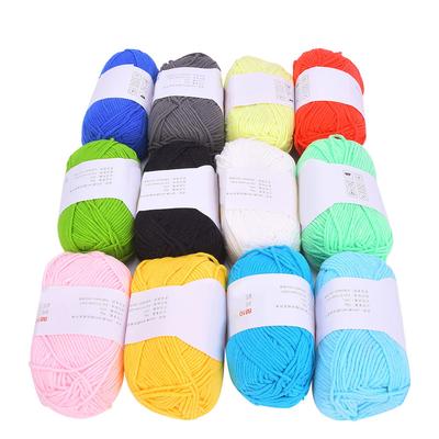 12 Farben Milchbaumwolle Garn Weiche Baumwolle Häkelgarn Baby Strickwolle