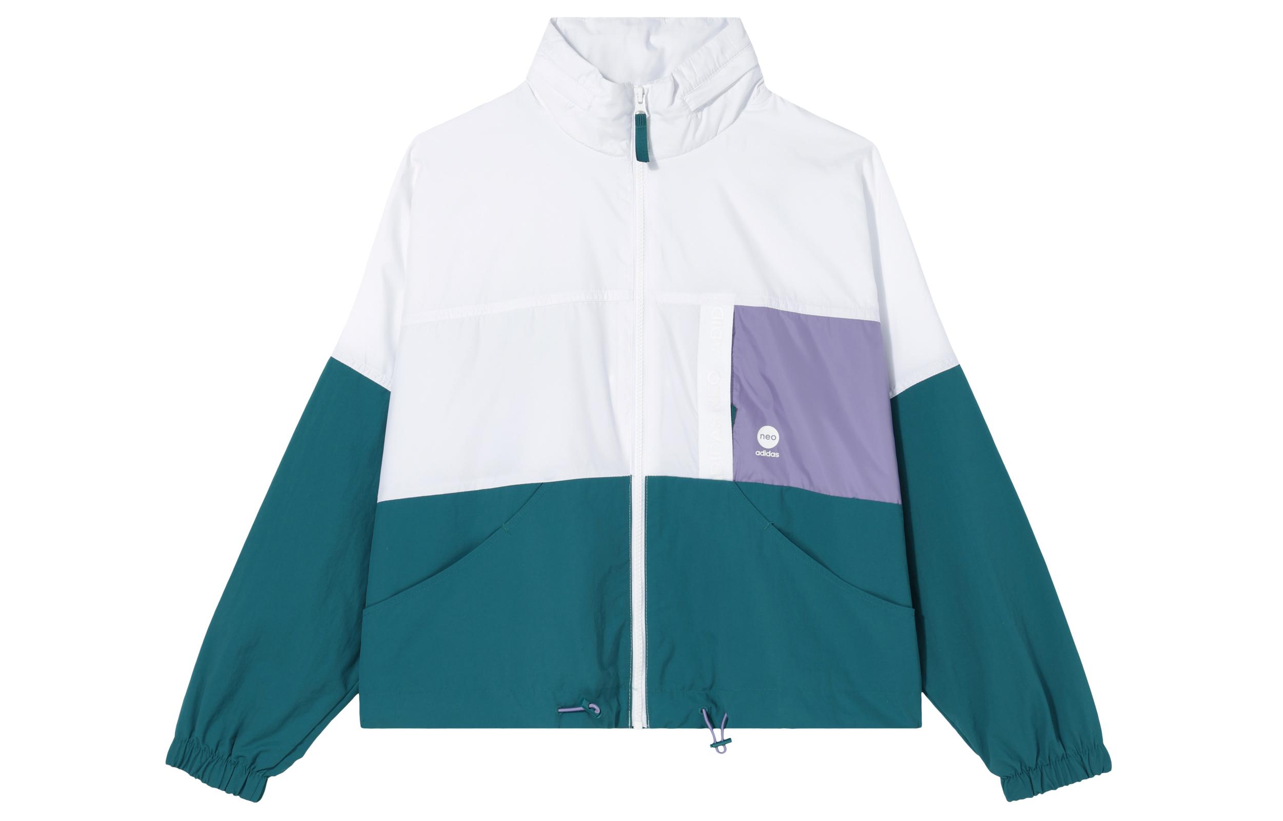 Adidas Neo Jackets Women s White & Green Hooded Moderate Other HM7442 XL