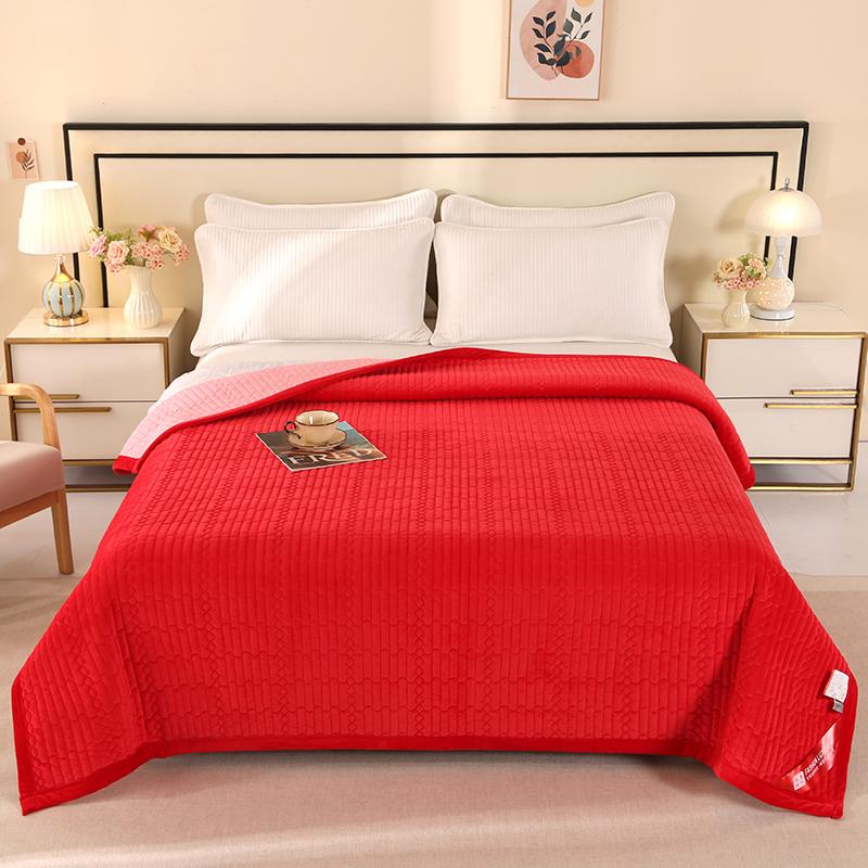 2025 new milk fleece right-angle single bed cover pure cotton thickened quilted cotton padded non-slip tatami bed cover
