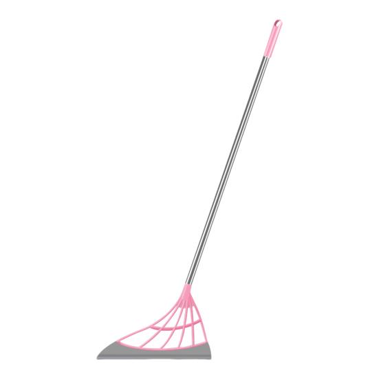 Broom with Silicone Brush Heads Stainless Steel Rods Easy Assembly Interior Surface Cleaner Cleaning Tool