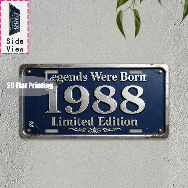 Tin Sign Vintage Durable Metal Plaque Wall Decor Home Office Bar Man Cave WC City Birth Year License Plate Wall Art