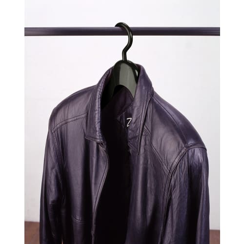 Sawafuji Coat Hanger, Black, 68mm Shoulder Thickness, Made In Japan, Shape-Retaining, Stylish, Space-Saving, Wall-Mounted, Rotating, for Leather Jacke