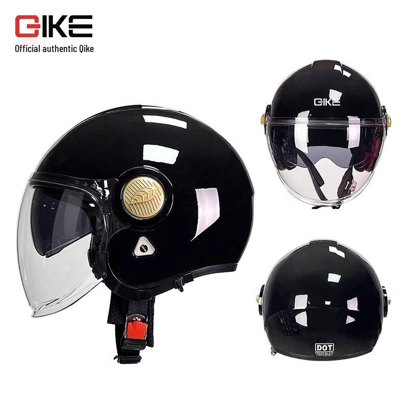 Men's Retro Motorcycle Helmet, 3C Certified, All-Season, Autumn/Winter, Half Helmet for Electric Vehicles