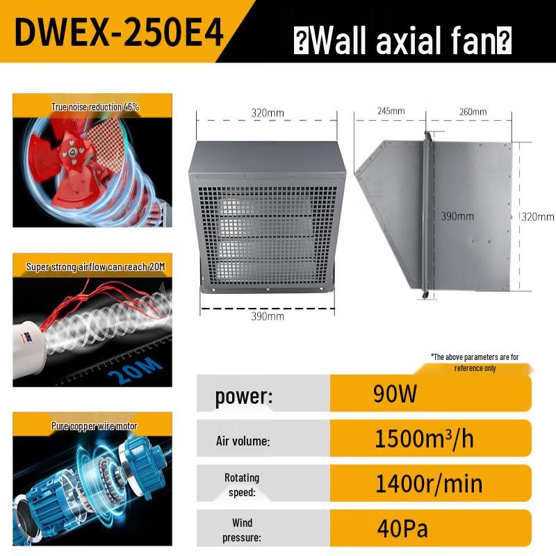 Rongyu DWEX-250E4 Explosion-Proof Side Wall Axial Flow Fan