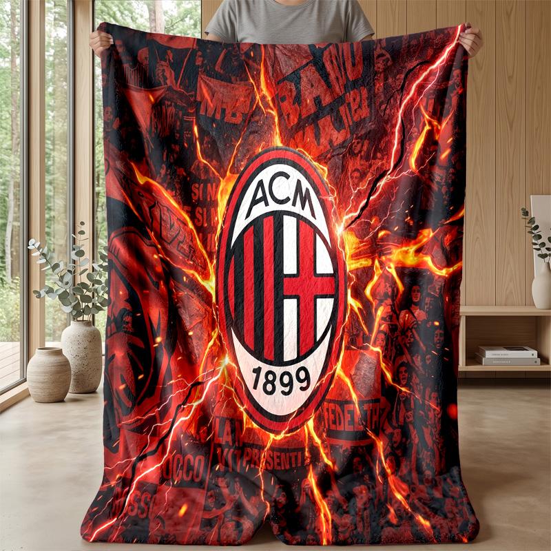 AC Milan Theme blanket Soft Flannel Blanket Plush Throw Blanket Cozy Sofa Bed Blanket for Home Decor