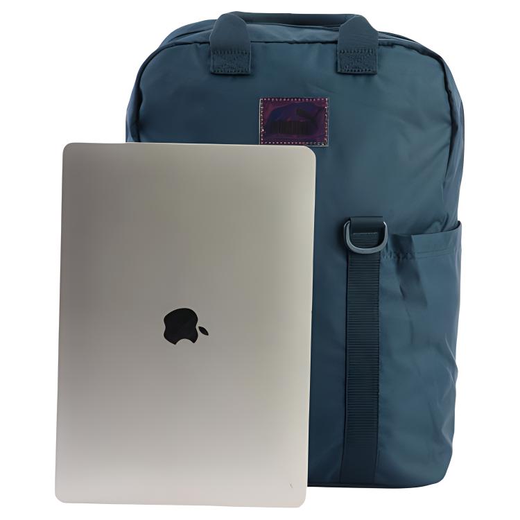 Puma Mochila de Poliéster com Fecho de Zíper Simples Casual para Mulheres Azul-Meia-Noite 079161-04