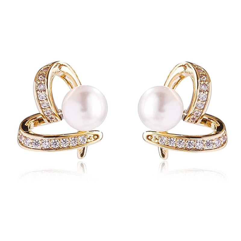 

VICAKER pearl caring lover anniversary Fashionable present earrings piercing ladies Popularity Compatible with metal allergies ring earrings 18k gold