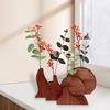 Handgefertigte Blumenkunst Schreibtischornamente Vase Heimdekorationen Holz Retro Natürliche Materialien Dekorativ 4 Stile