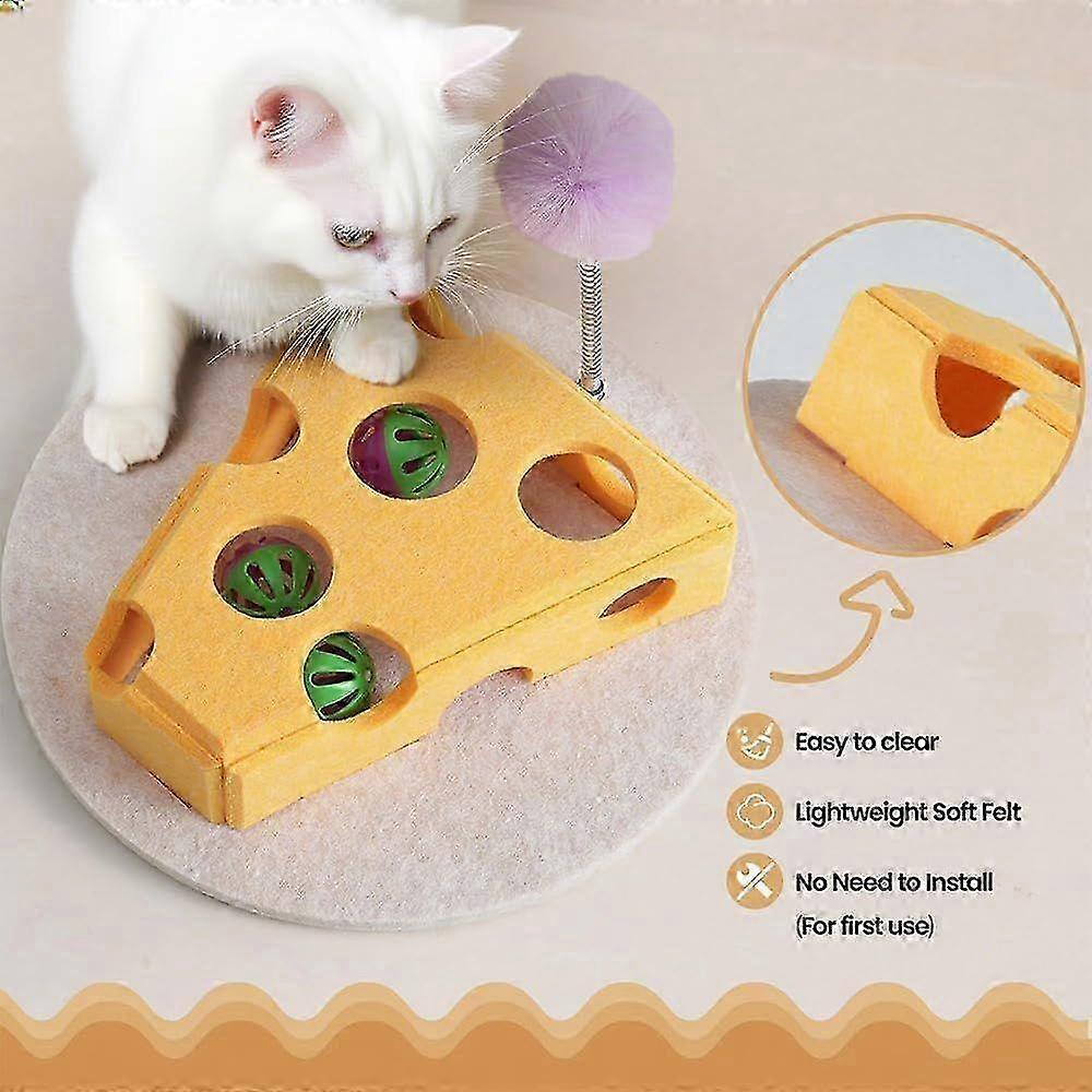 Cat Toys for Indoor Cat Interactive Cats Felt Maze Box Cat Toy for Bored Adults Cats Encourages Hunting Instincts
