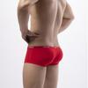 Men's Red Low-Waist Cotton Sport Boxer Briefs - Stylish, Breathable, and Comfortable.