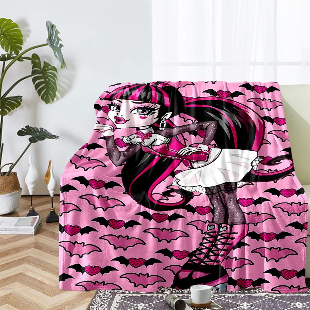Monster High Theme Printed Blanket - Perfect for Couch, Bed, Travel & Outdoor Use | Machine Washable, Cozy & Durable.