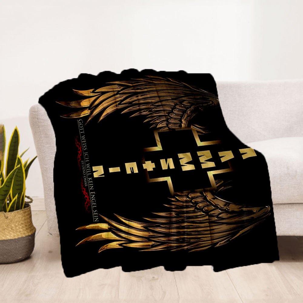 Golden Wings Cross Christian Wall Art Print PosterBlanket Flannel Throw Blanket for Sofa, Bed, Travel, Camping, Office, Couch, Chair, And Be