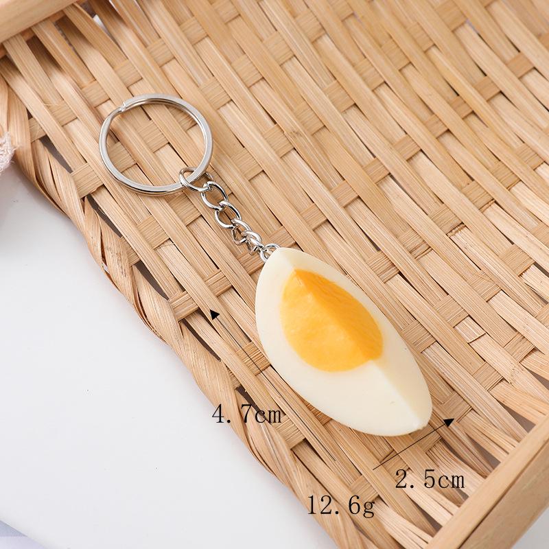 Egg Simulation Keychain: Duck, Braised, Fried, Baked, Sunny-Side Up - Creative Food Toy Pendant