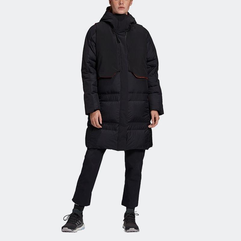 Adidas W Myshelter C.R Outdoor Hooded Down Jacket Winter Women Jacket Black FR9529