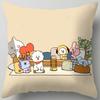 Cartoon Bt21 Cushion Cover Decorative Soft Pillow Case Sofa Car Protector Throw