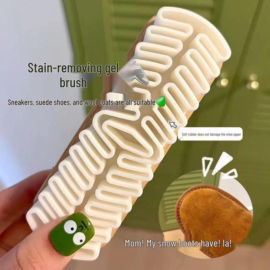 Suede & Nubuck Cleaning Brush - Soft Rubber Bristles for Snow Boots and Stain Removal