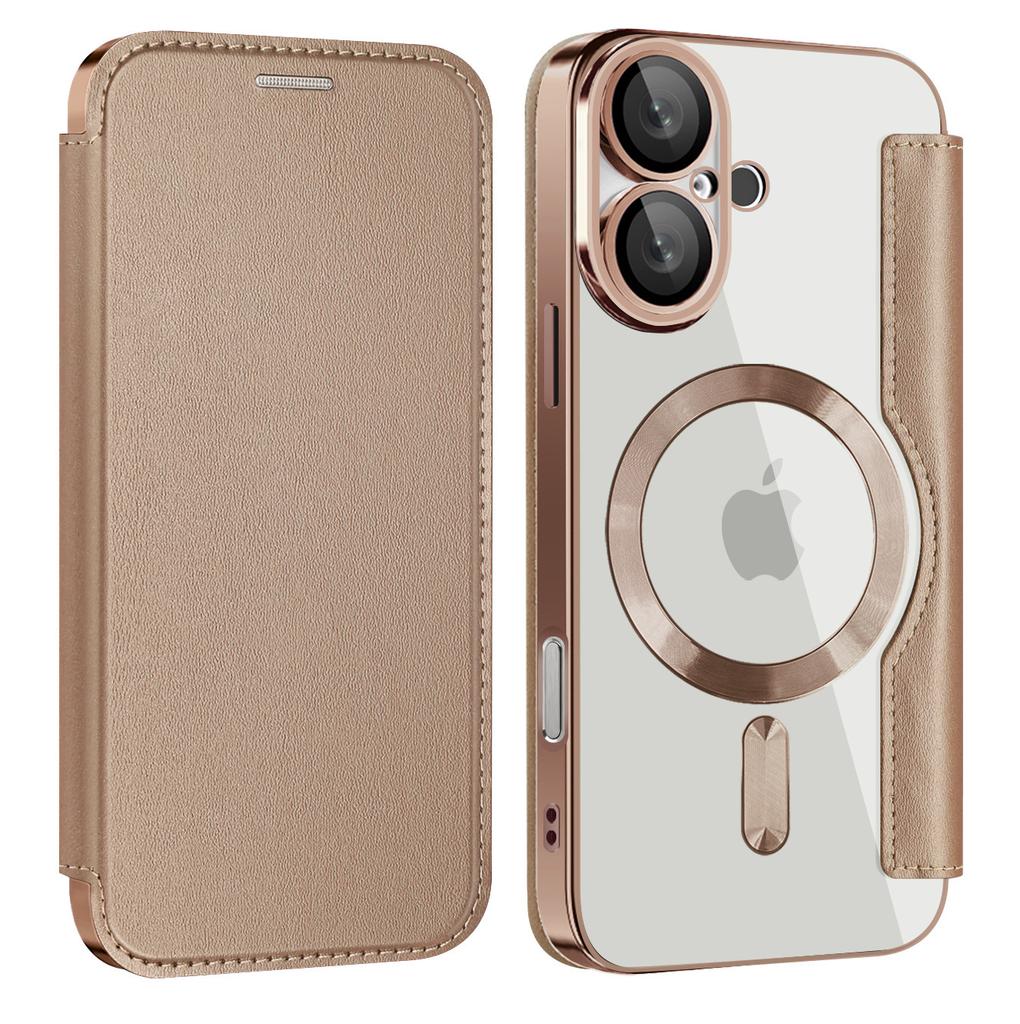 For IPhone17 Flip Leather Case for Apple 16Promax Magnetic Phone Case 15 Electroplating Anti-fall 16E