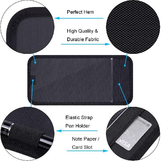 Handicap Placard Holder For Auto, Wisdompro Disabled Parking Permit Sign Protector For Car Sun Visor With Note Paper Slot, Pen Holder And Elastic