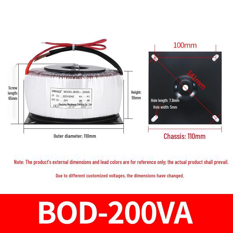 Hui Zheng Pure Copper Toroidal Transformer for Stepper Motor Power Amplifier, 220V to 24V, 60W