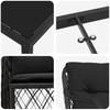 Garden Dining Set with Cushions 9 pcs Black Poly Rattan