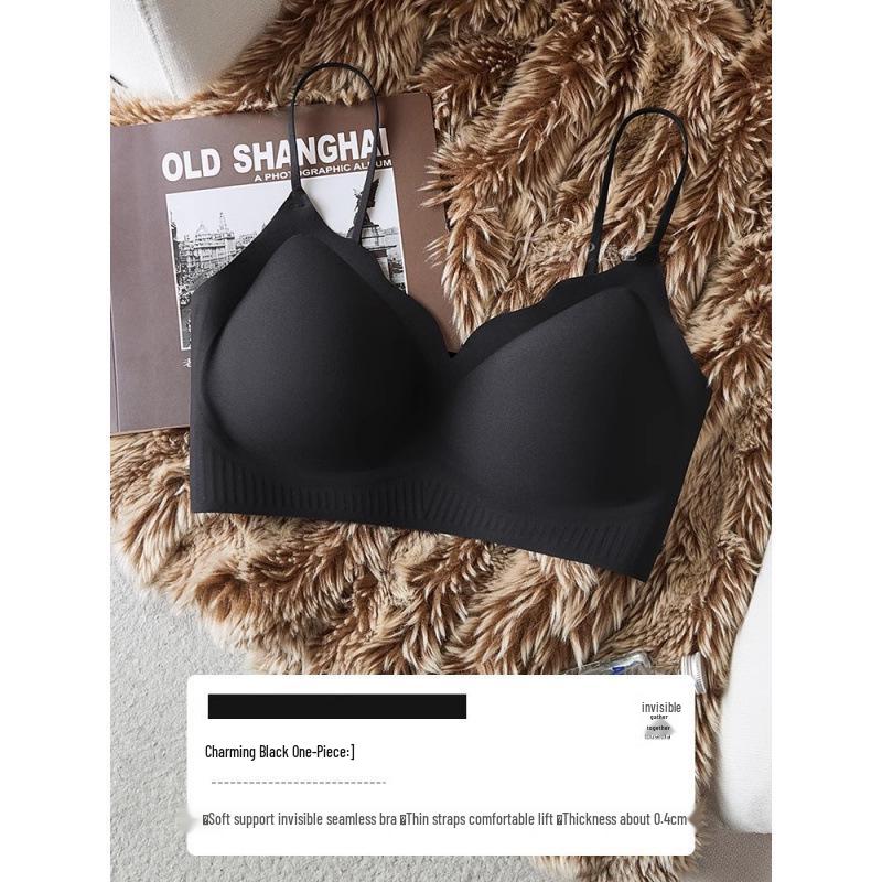 Unsichtbarer Nahtloser Raffinierter BH: Dünne Träger, Hautfarbe, Sommerleicht, Minimierender Effekt für große Oberweiten