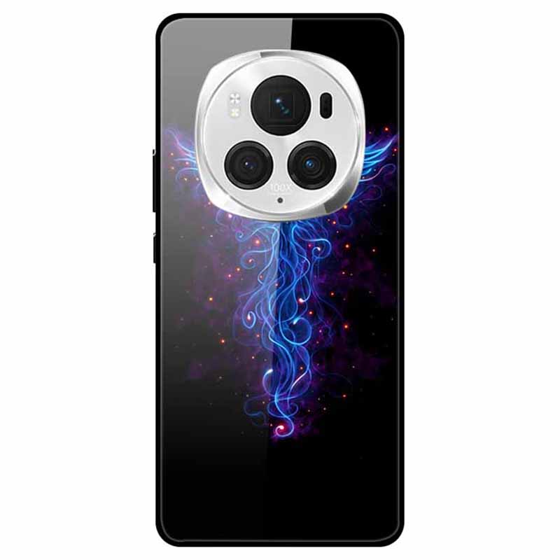 For Honor Magic6 Pro 5G Slim Case Pattern Printing PC+Tempered Glass+TPU Phone Shell