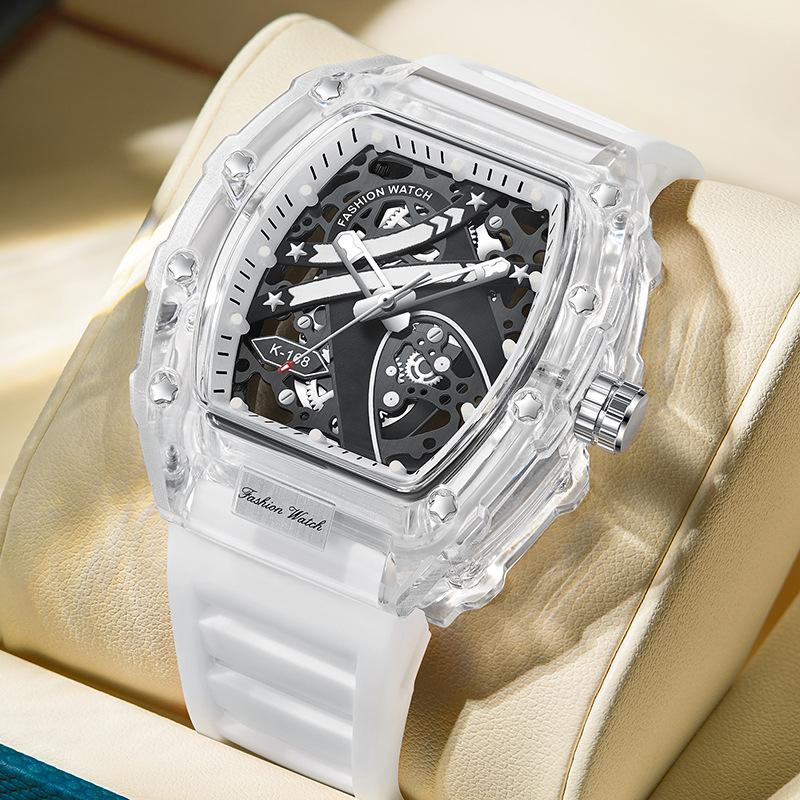 UTHAI BK145 Fashionable Man watch, transparent hollow wine barrel shaped quartz watch, waterproof clock gift watches for man