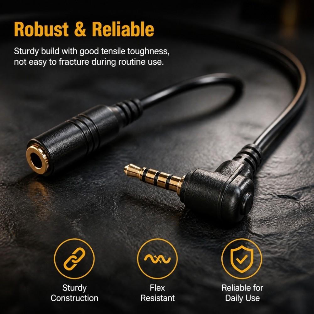Black TRS To TRRS Converter 3.5mm Jack Audio Converter Cable Earphone Adapter Cable Tablets