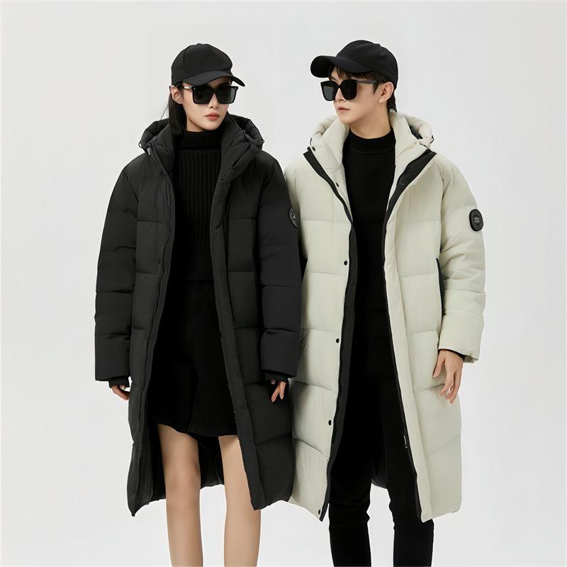 Zimní 2025 Unisex středně dlouhá péřová bunda - Zesílený kachní peří Ležérní kabát pro chladné počasí