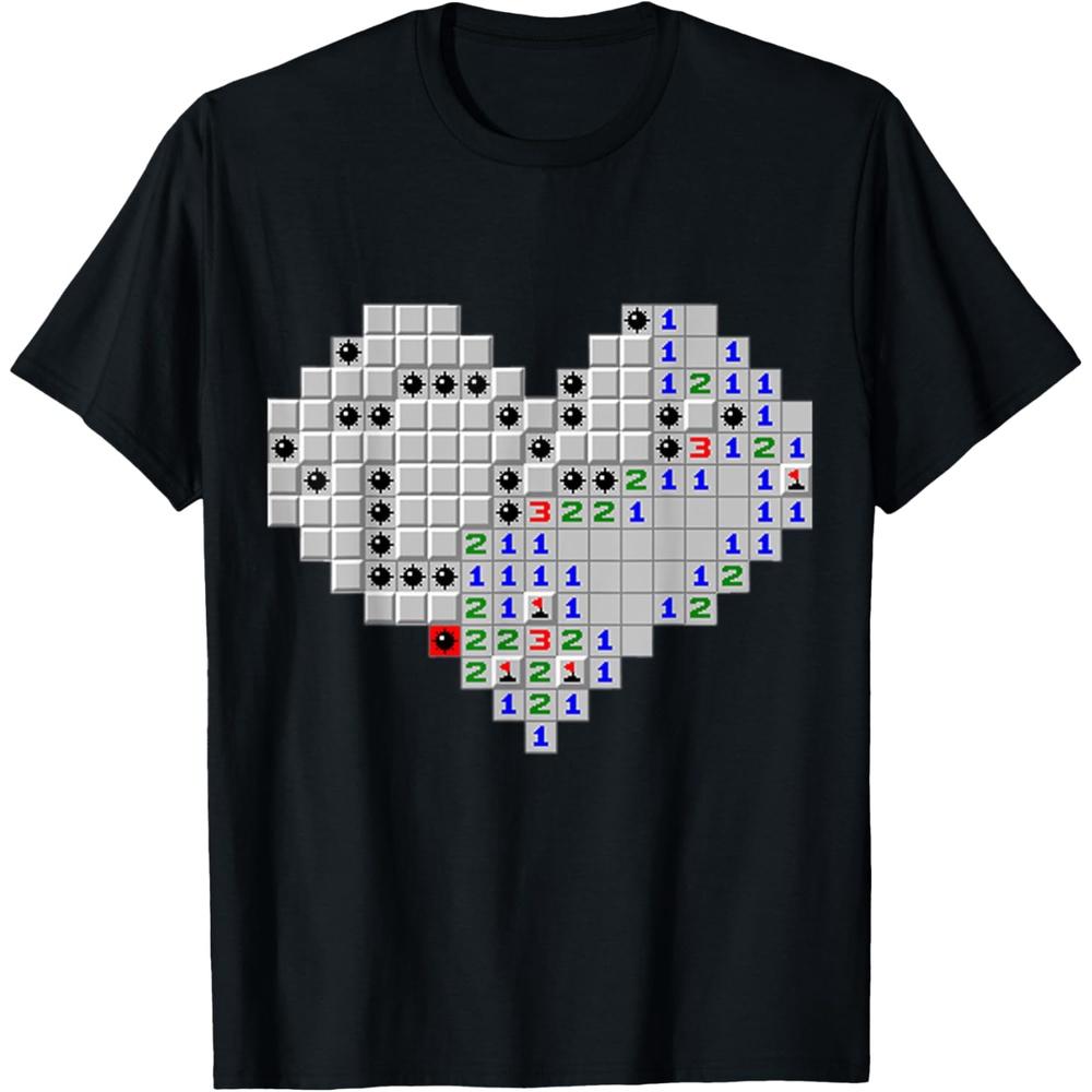 Minesweeper Heart Valentine s Day T Shirt XS