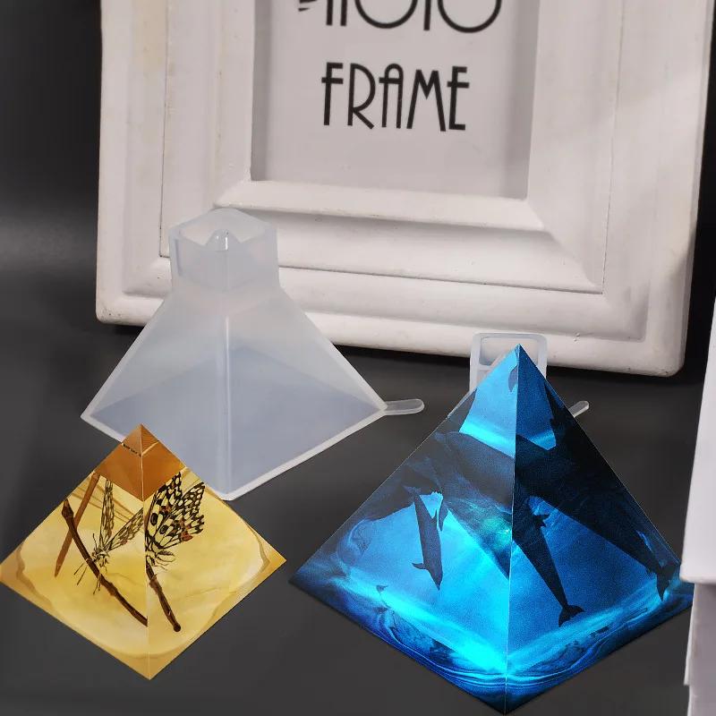 3pcs Clear Silicone Pyramid Molds  - High Transparency Reusable & Durable Resin Molds for DIY Pyramids, Jewelry Making