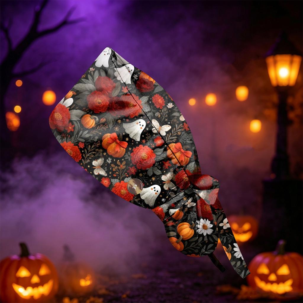 Women's Halloween Printed Ponytail for Work Shower Hair Wrap