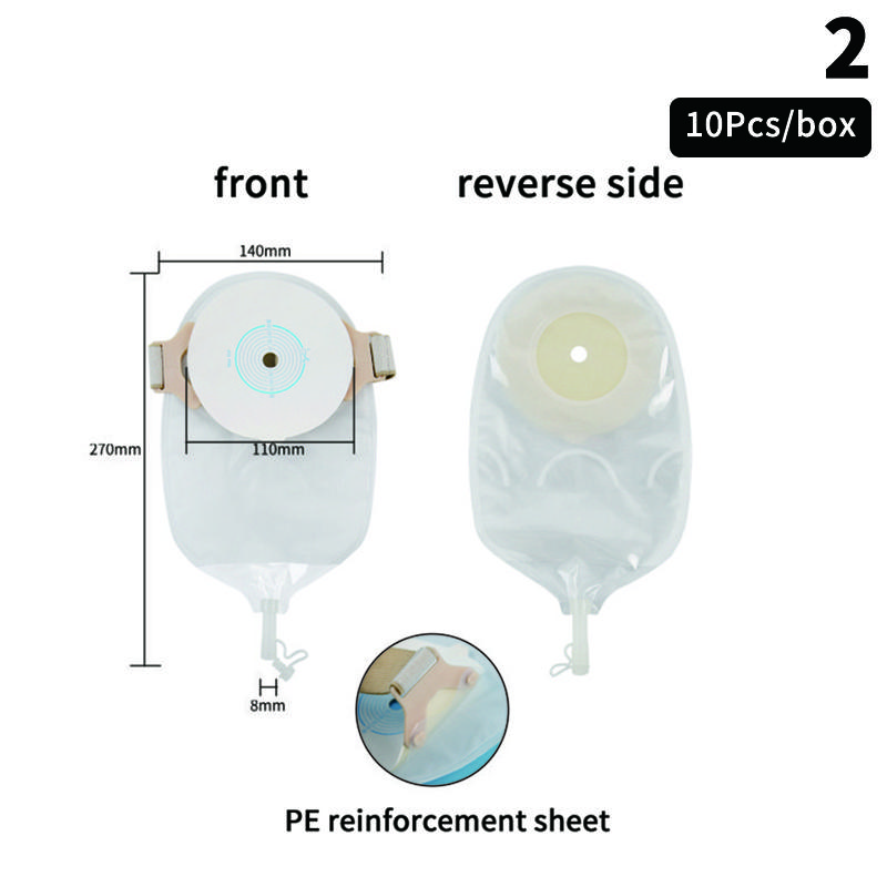 10 Pcs Drain Valve One-Piece System Colostomy Bags For Adults Disposable Colostomy Pouch Opening 20-65Mm With Clip Closure