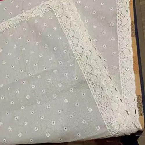 Tablecloth Plaid Lace Pastoral Student Writing Desk Cloth Nordic Simple Rectangle Banquet Party Decorative Table  Dustproof