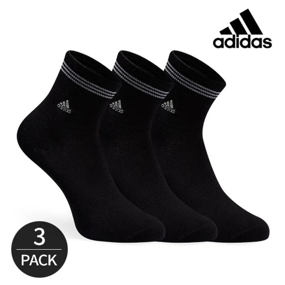 adidas Women s Performance Three-Stripe Mid-Cut Embroidered Mid-Length Socks 3P_BK 3-Pair Set_BK_FREE