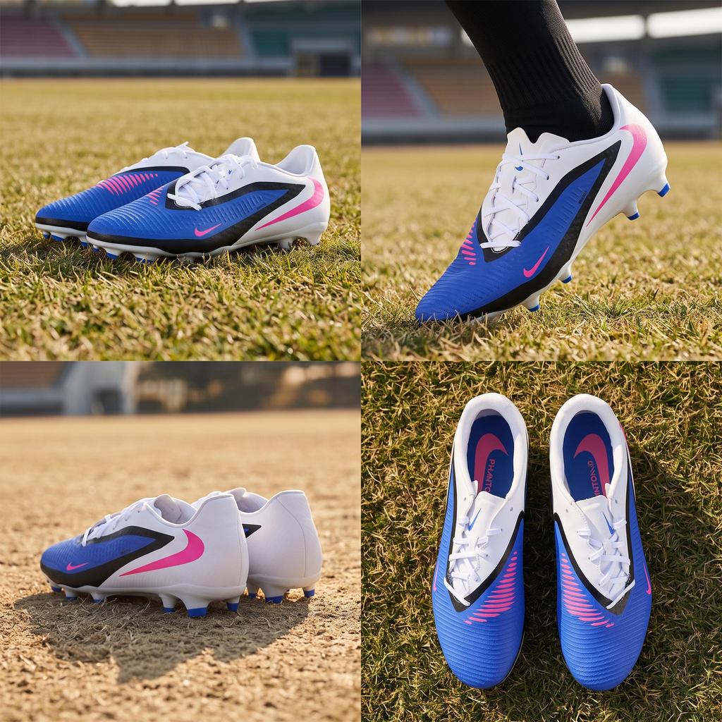 Nike Phantom 6 Low Academy MG Racer Blue Unisex Cleats White Pink-Blast HJ4564-446