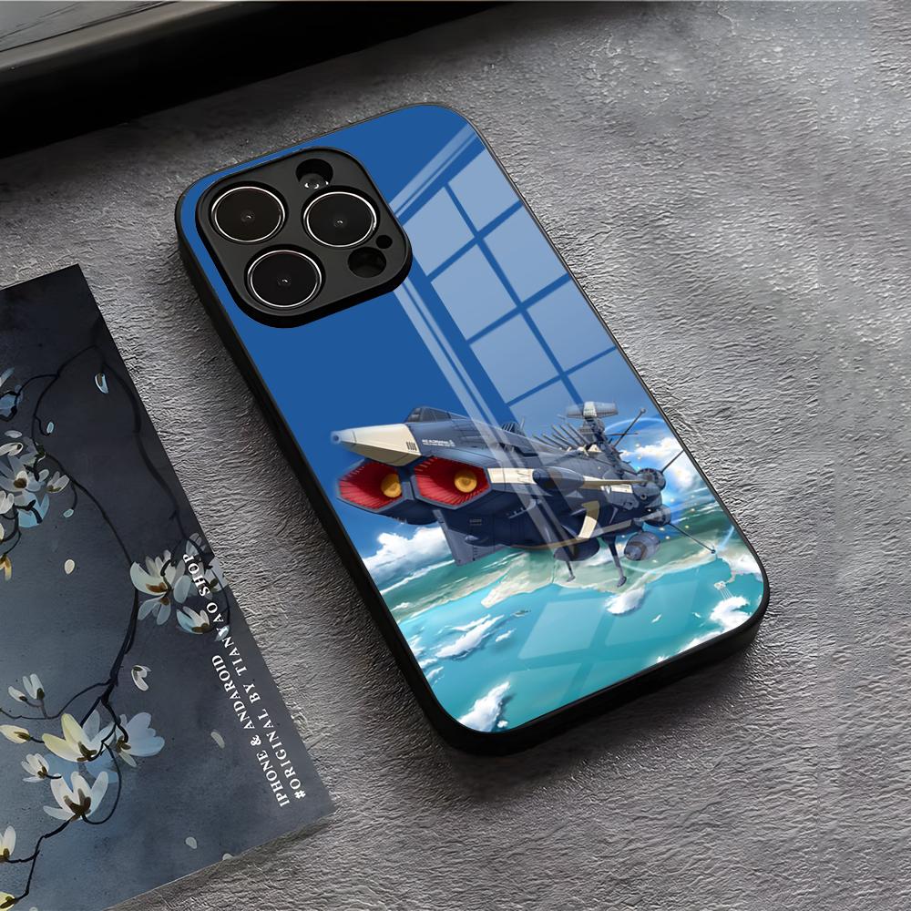 

Space Battleship Yamato Phone Case For IPhone 17 Air 16 E Pro Max 15 14 13 Mini 12 Pro 11 Max Plus Black Glass Cover iPhone 16 Pro