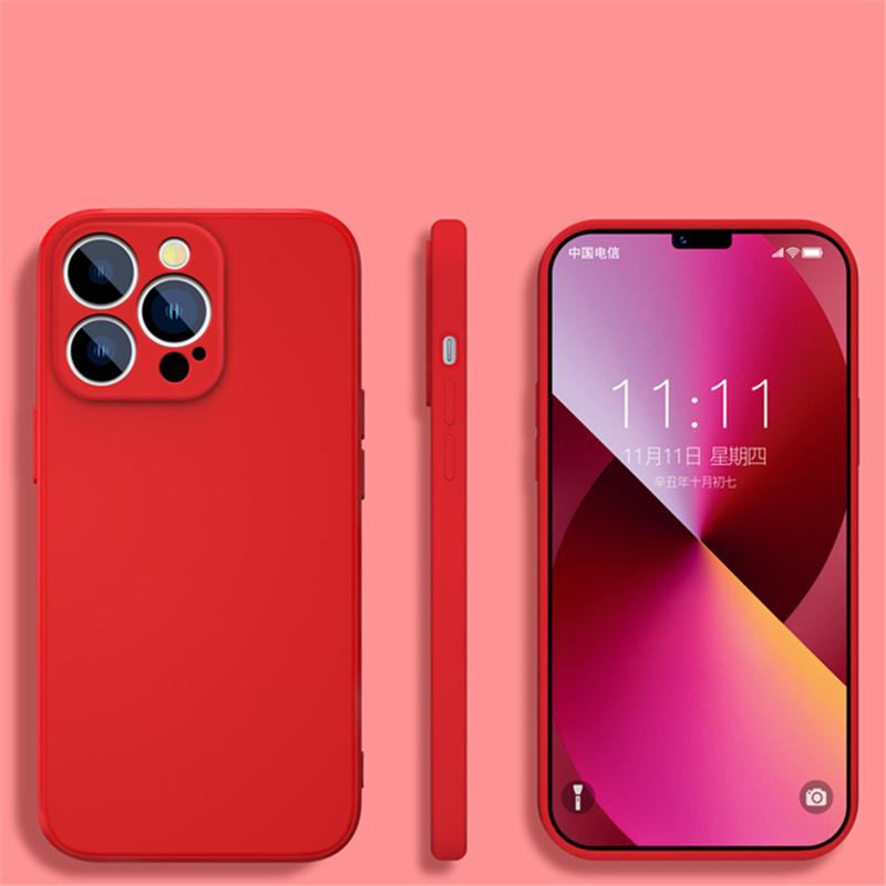 Skin Feel Liquid Silicone Case For iPhone 14 13 12 11 Pro Max X XR XS Max 8 7 6 Plus Shockproof Square Bumper Soft Back Cover