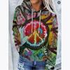 Womens Oversized Hooded Sweatshirt With Christmas Print 3D Digital Loose Fit Long Sleeve Casual Top