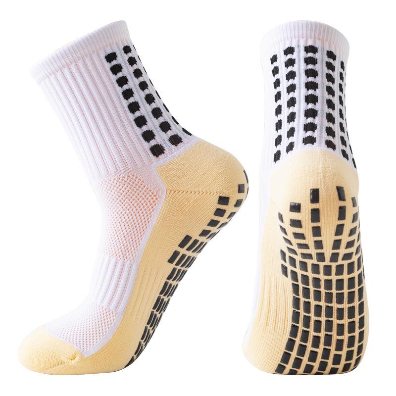 Unisex Anti-Slip Breathable Mid-Calf Football Socks with Moisture-Wicking Terry Sport Bottom