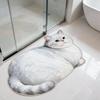 3D Süße Katze Form Diatomeenerde Badematte Super Saugfähig Rutschfest Schnell Trocknend Badezimmer Fußmatte für Katzenliebhaber Heimdeko Geschenk