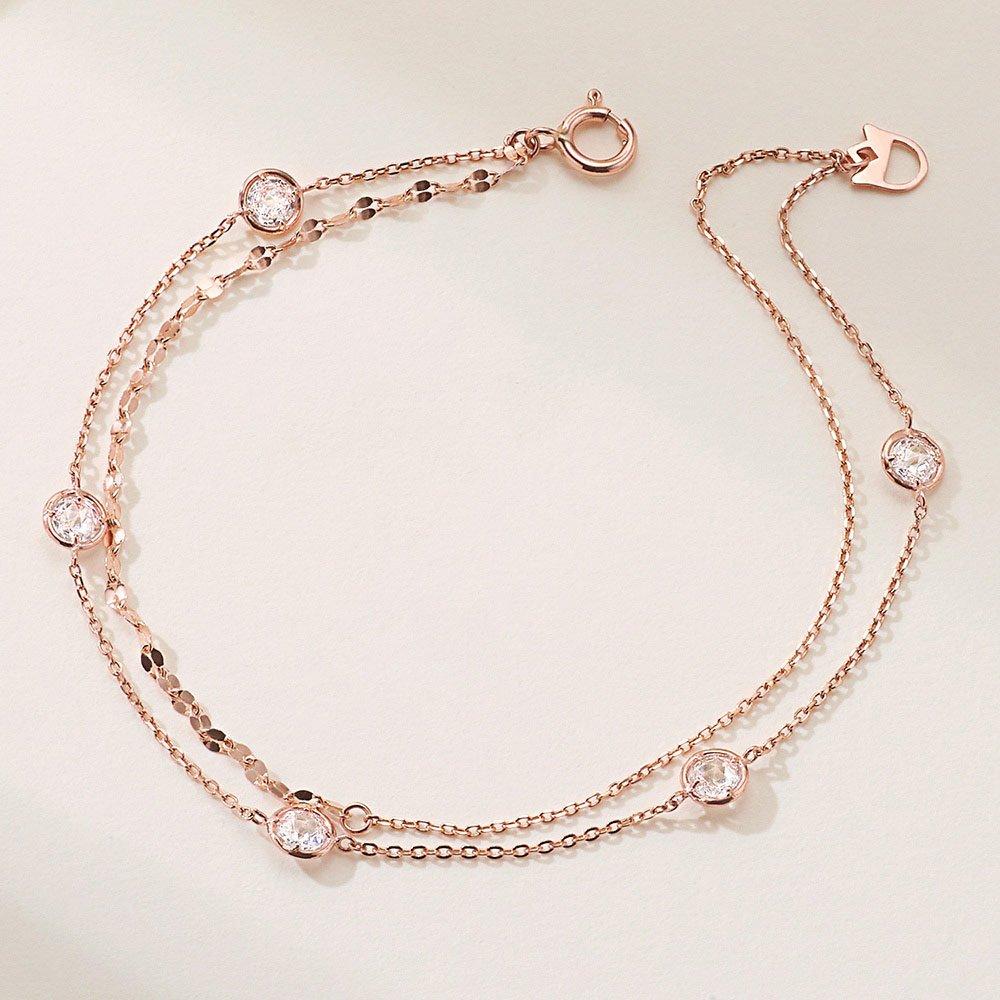 14K Rose Cut Gold Bracelet Chain