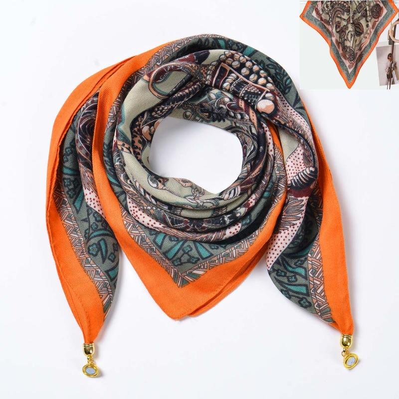 Idyllic small fresh women's imitation silk square scarf silk scarf temperament versatile scarf shawl heat