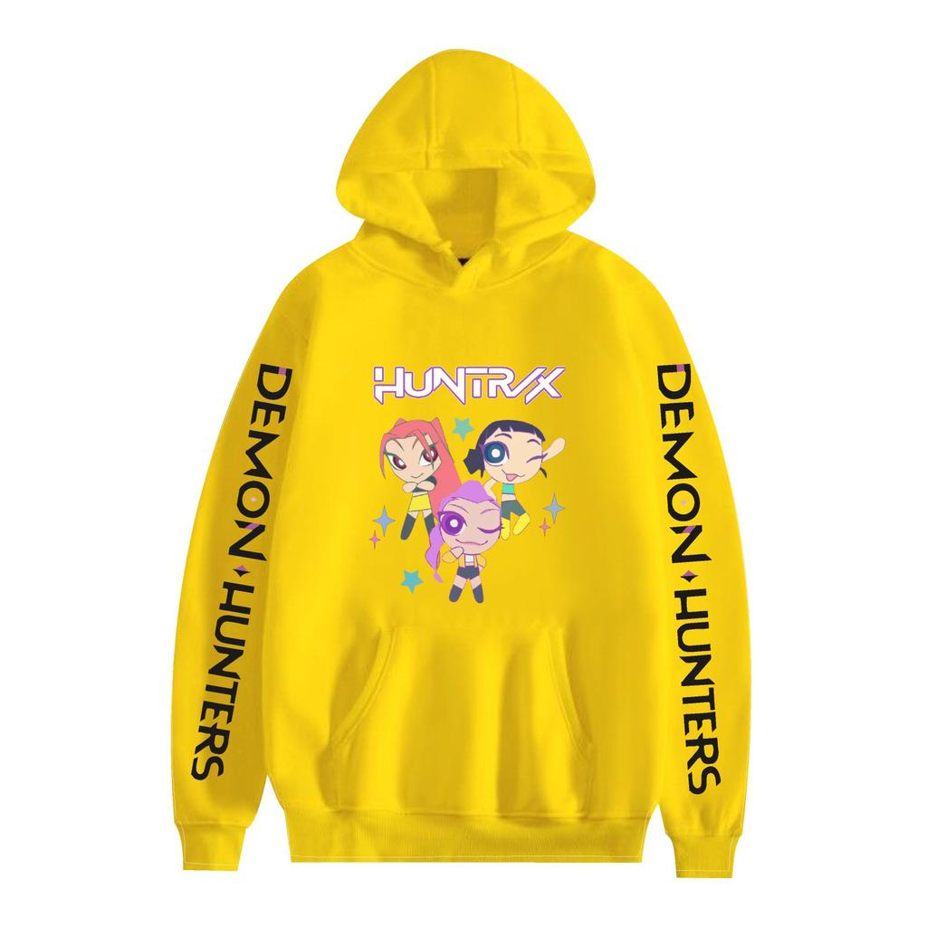 KPop Demon Hunters Anime Hoodies Graphic Printed Sweatshirts Casual Long Sleeve Tops for Men Women