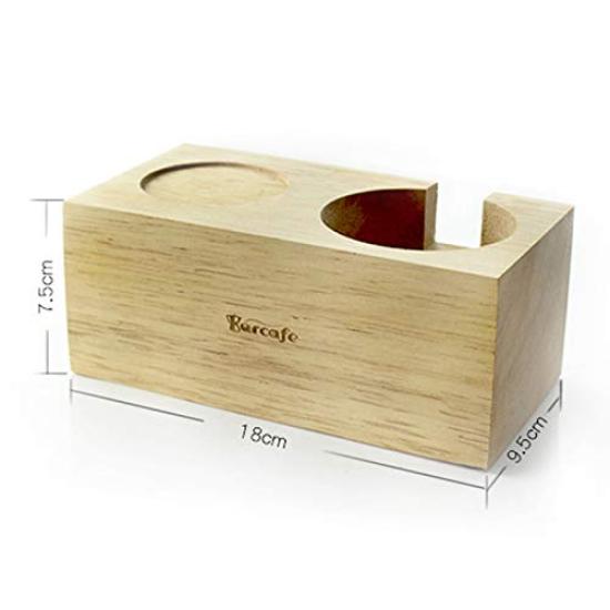 Umora Tamping Matt Eik Tamper Stand Kaffepulvermaskin Stabilitet Tamper Pad Håndtak Pulverpress (Design B)