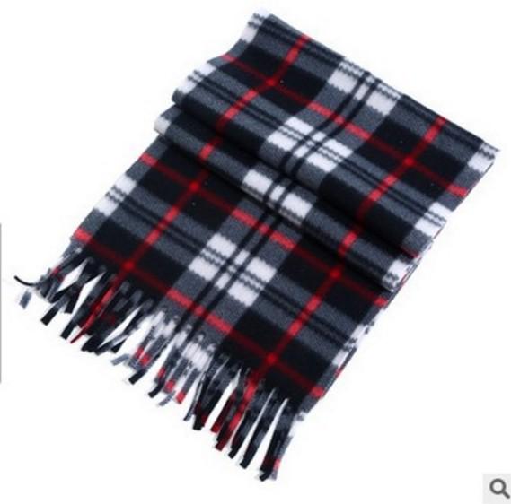 Black and White Checkered Double-Sided Velvet Scarf for Men and Women